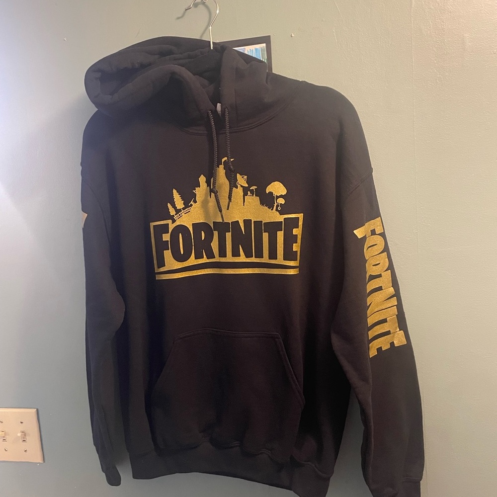 Fortnite Black Hoodie with Gold Logo